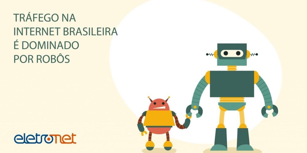 Imagem de um robô ilustrando o tráfego na internet
