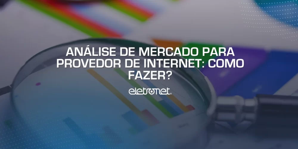 Lupa sobre gráficos de um relatório de análise de mercado para provedor de internet